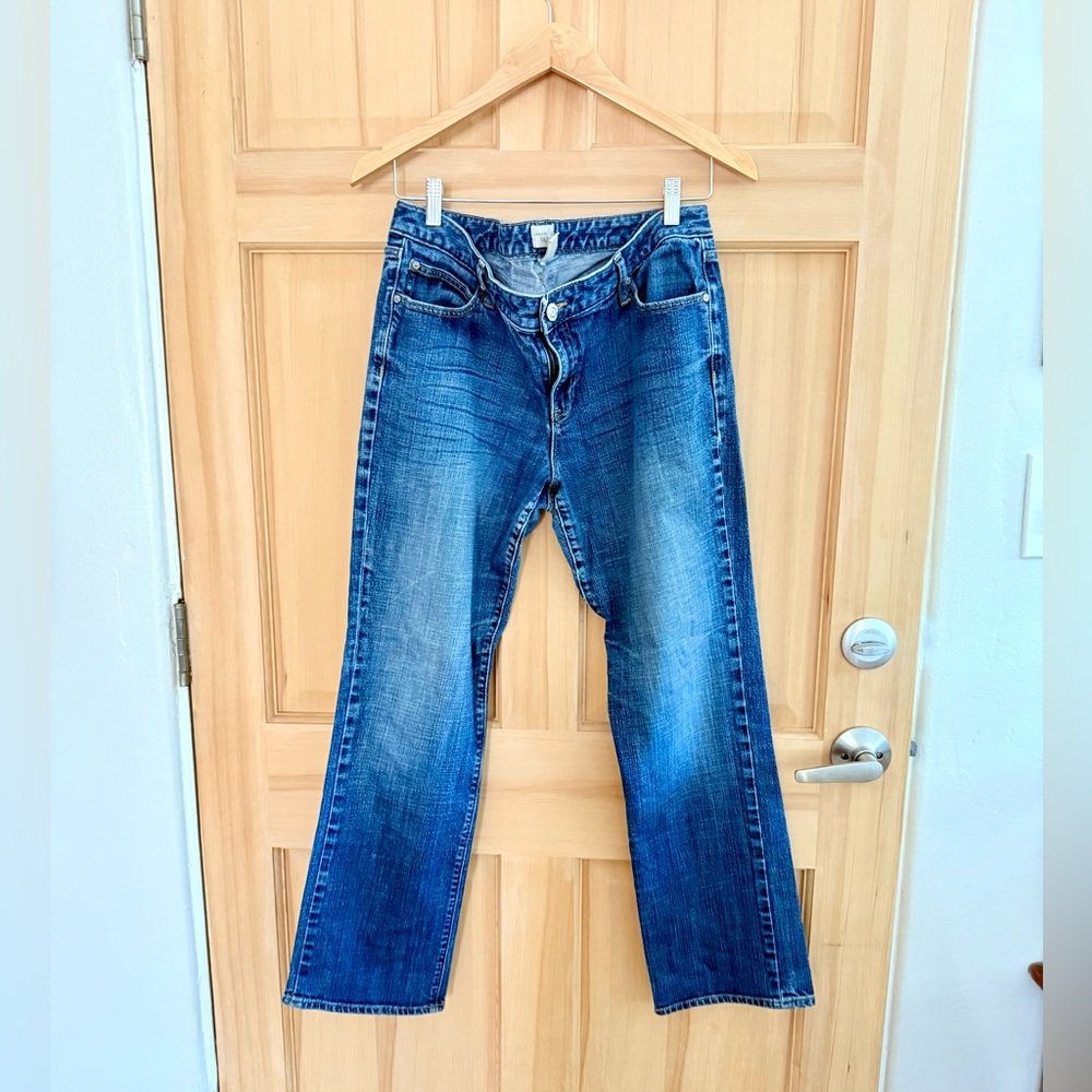 Gap Factory Womens Straight Dark Denim Blue Jeans Mid Rise